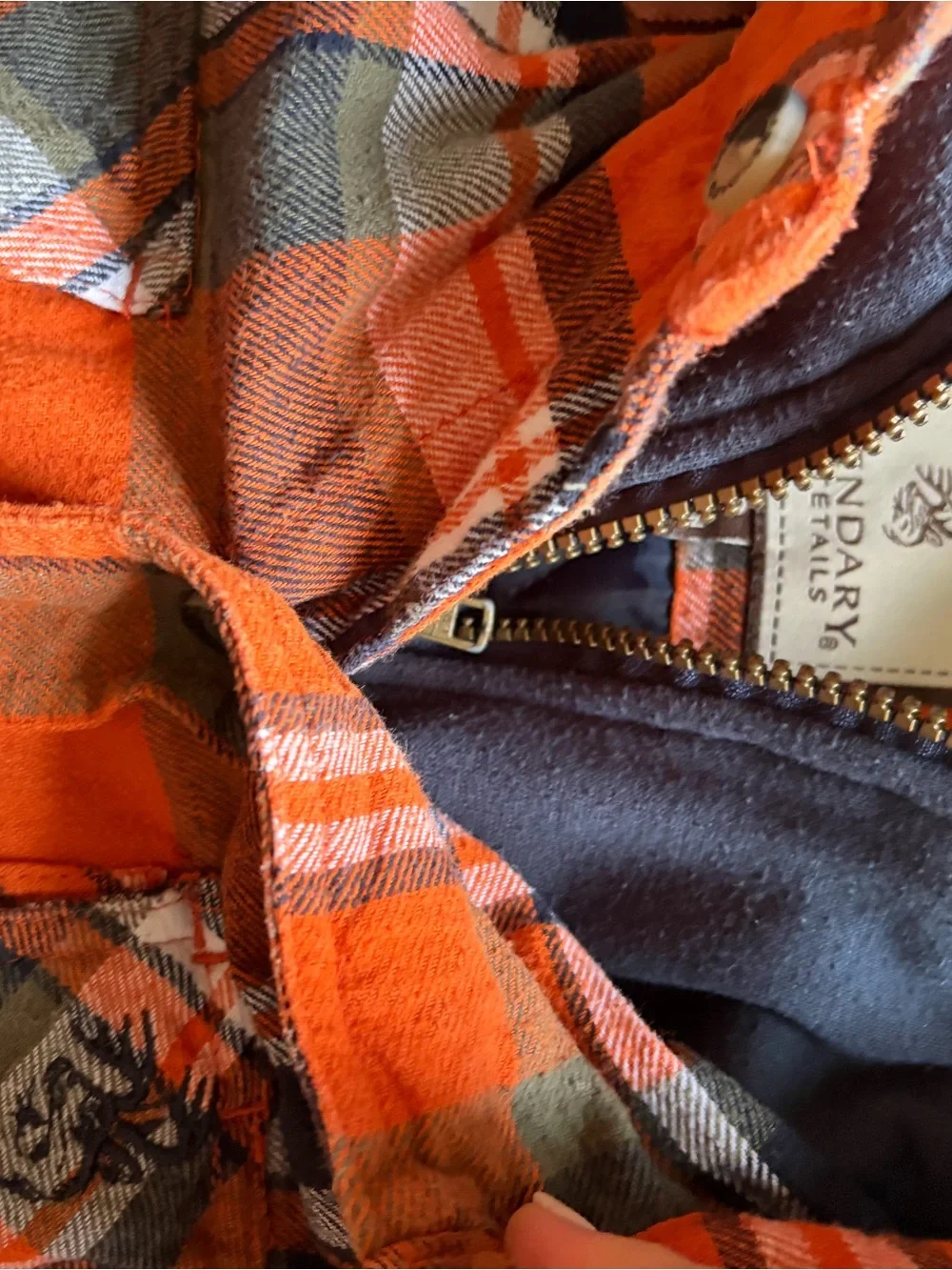 Legendary Whitetails Orange Plaid Hooded Quilted Jacket